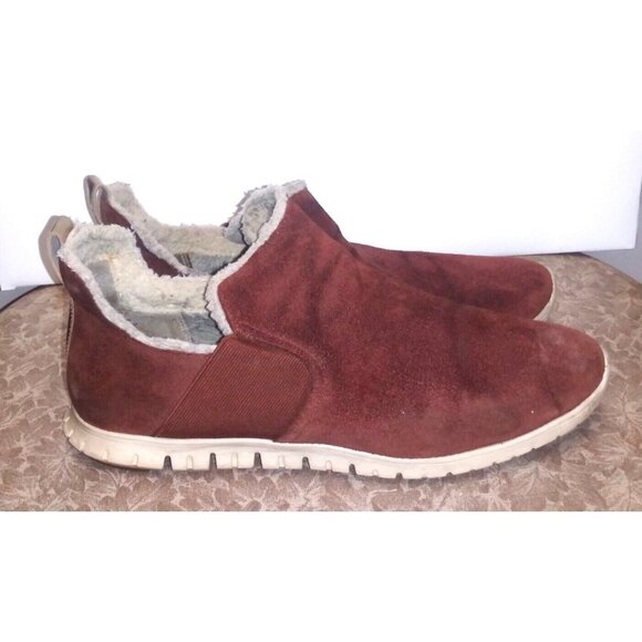 Cole Haan Shoes - Cole Haan Womens slip-on shoes 9.5M Zerogrand Brown Suede comfy faur fur lined